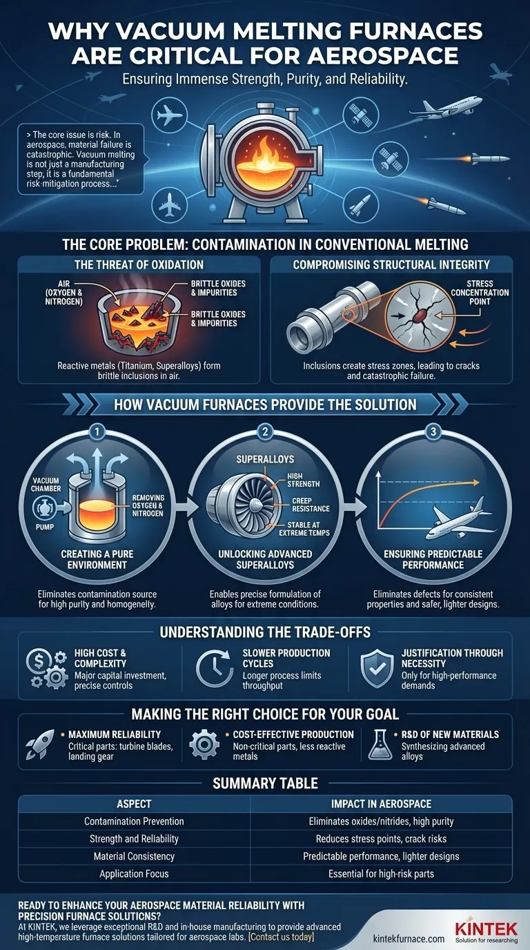 Why are vacuum melting furnaces particularly important for aerospace? Ensuring Material Purity for Extreme Reliability Visual Guide