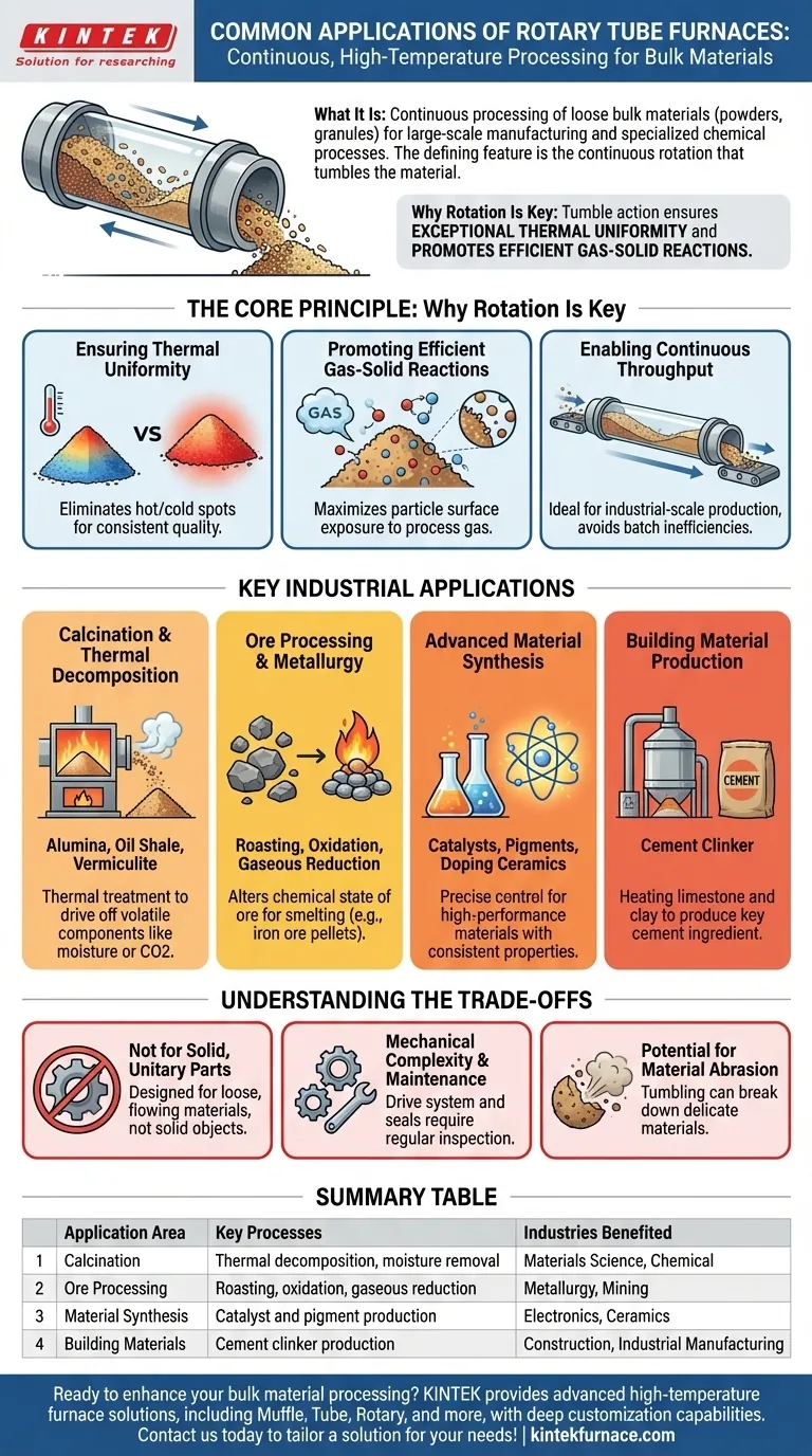 ما هي بعض التطبيقات الشائعة لأفران الأنبوب الدوارة؟ اكتشف معالجة فعالة للمواد السائبة دليل مرئي
