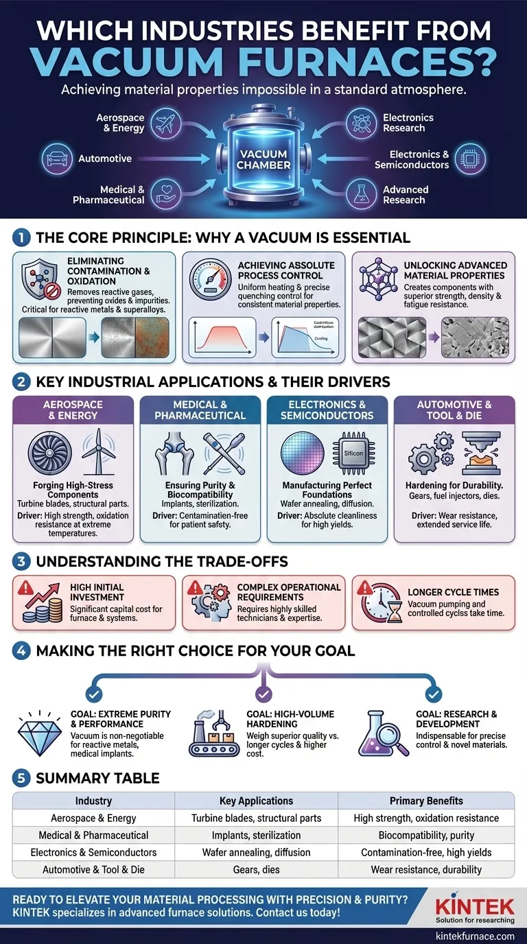 Which industries benefit from vacuum furnaces? Unlock Material Perfection for Aerospace, Medical, and More Visual Guide