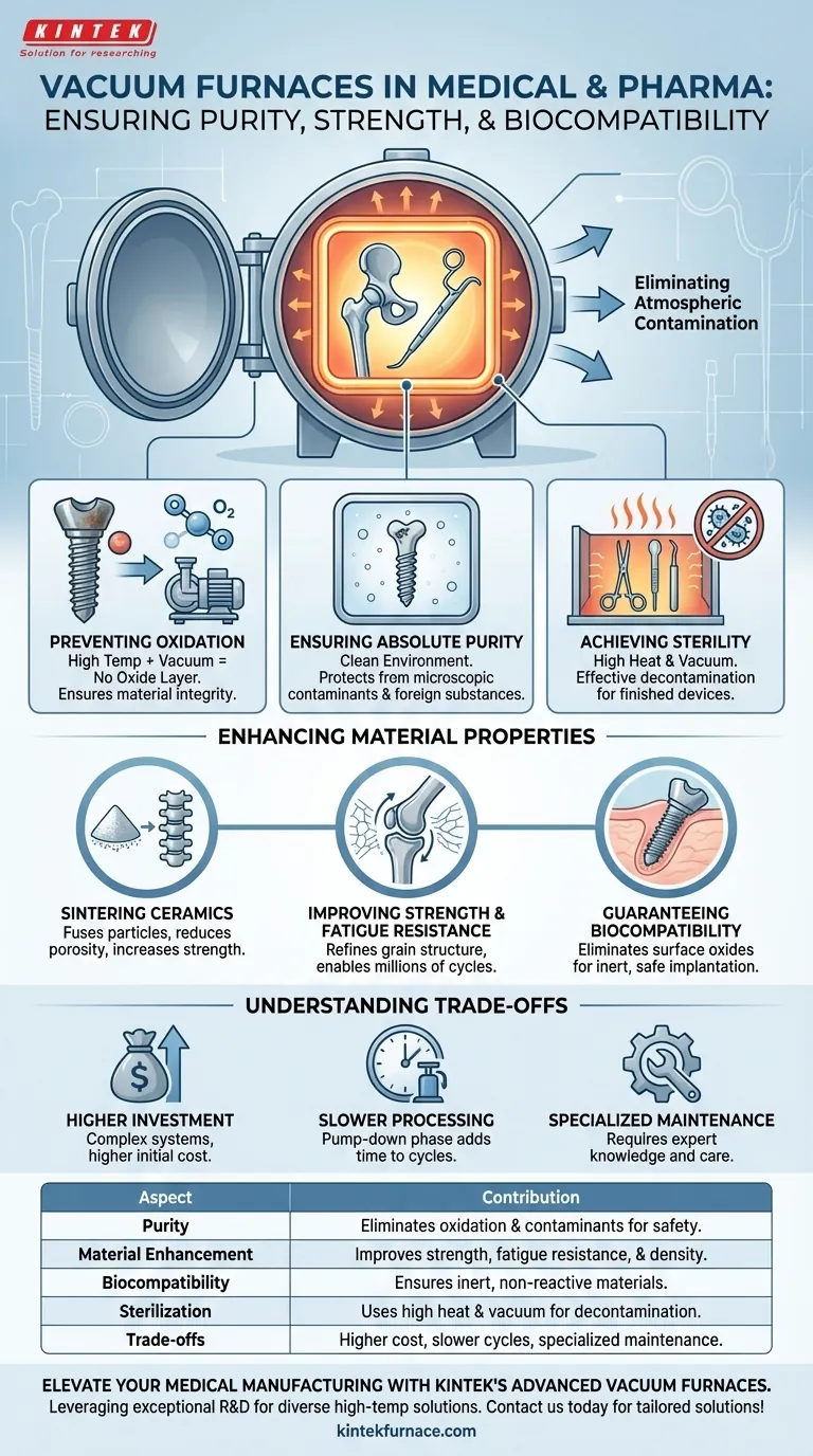 Como os fornos a vácuo contribuem para as indústrias médica e farmacêutica? Garanta Pureza e Biocompatibilidade Guia Visual