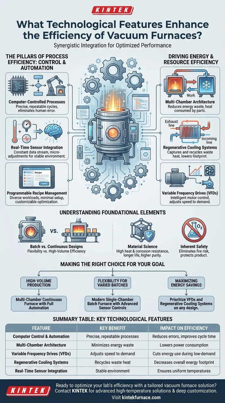 Какие технологические особенности повышают эффективность вакуумных печей? Повысьте производительность за счет расширенного управления и экономии энергии Визуальное руководство