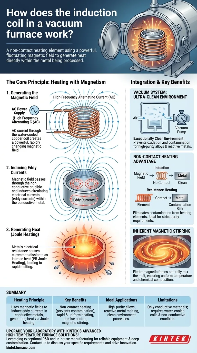 Como funciona a bobina de indução em um forno a vácuo? Atingindo o aquecimento de metal rápido e livre de contaminação Guia Visual