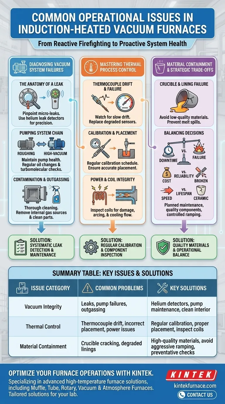 What are some common operational issues with induction-heated vacuum furnaces and how can they be addressed? Boost Reliability and Efficiency Visual Guide