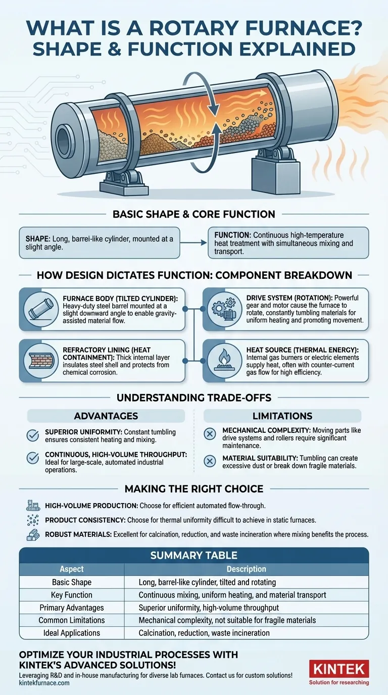 什么是回转炉，其基本形状是什么？了解其圆柱形设计以实现高效热处理 图解指南