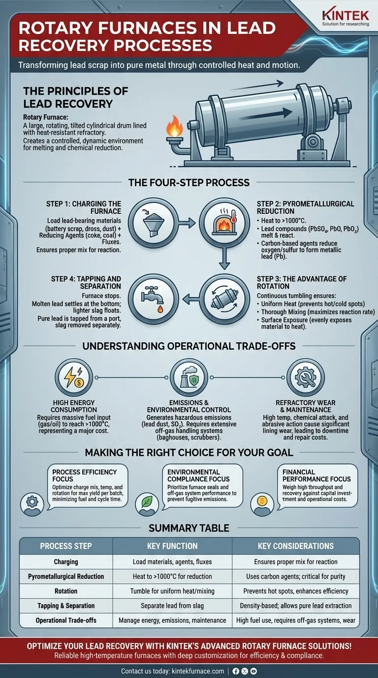 旋转熔炉在铅回收过程中是如何使用的？最大化工业回收效率 图解指南