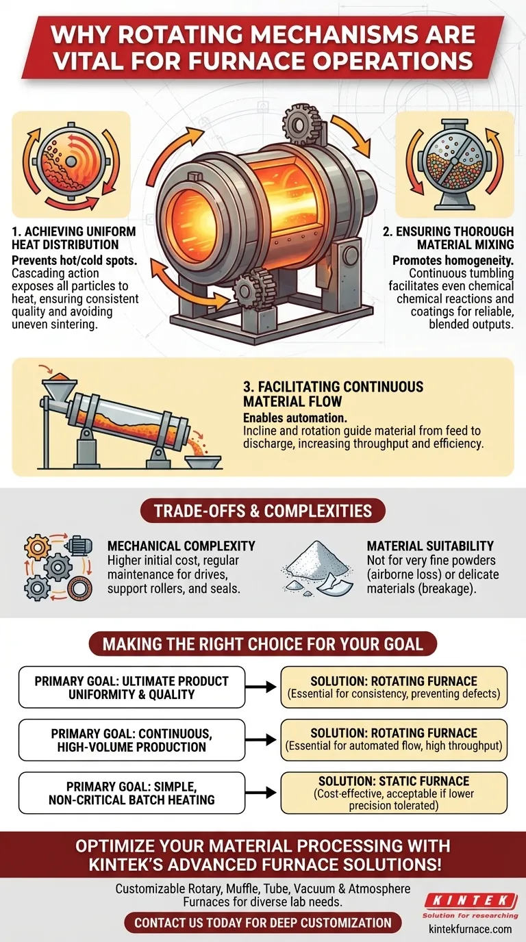 Warum ist der Drehmechanismus für den Ofenbetrieb wichtig? Gleichmäßige Erwärmung und effiziente Verarbeitung erreichen Visuelle Anleitung