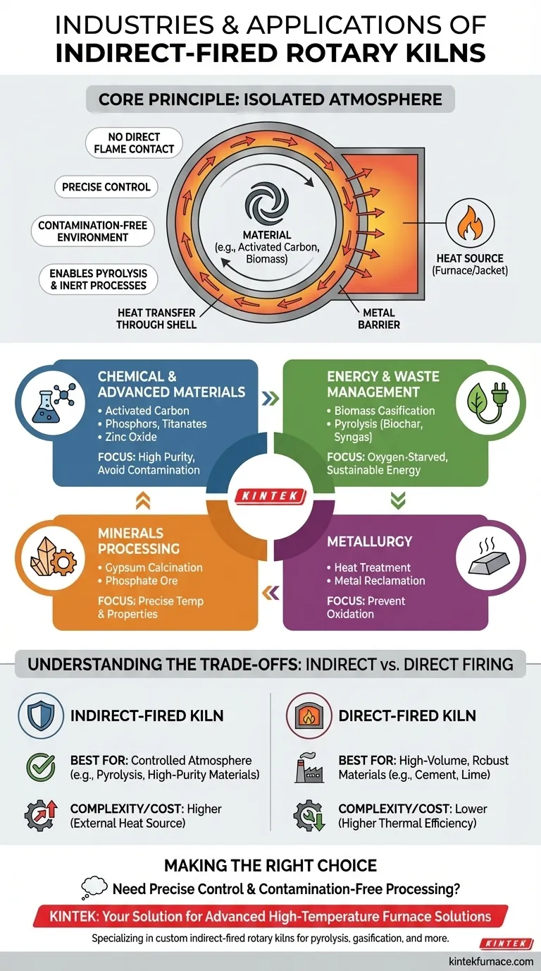 In welchen Branchen werden indirekt befeuerte Drehrohröfen häufig eingesetzt? Unerlässlich für kontrollierte Verfahren Visuelle Anleitung