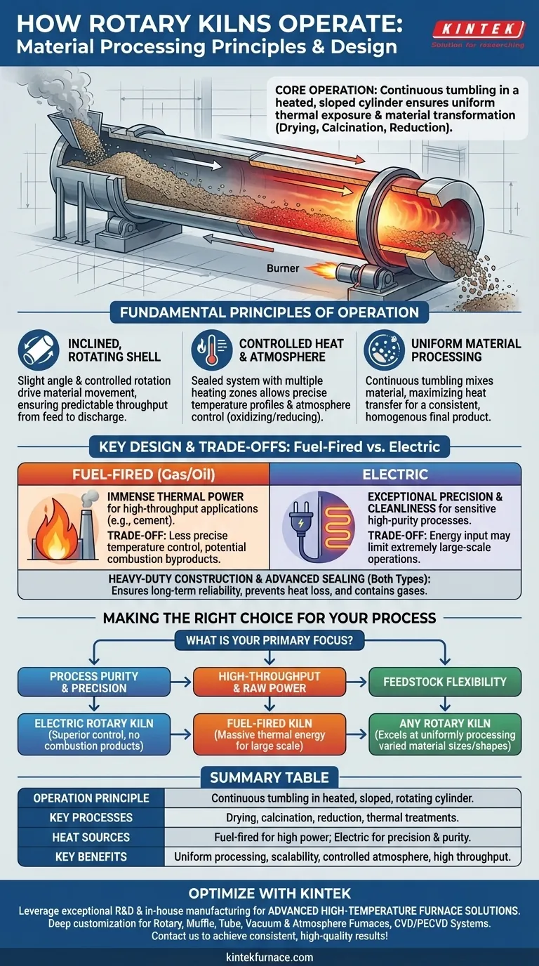 Как роторные печи работают с точки зрения обработки материалов? Откройте для себя эффективную трансформацию материалов Визуальное руководство