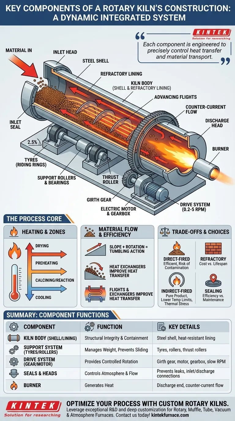 ロータリーキルンの構造における主要な構成要素は何ですか？効率的な工業プロセスに不可欠な部品を発見 ビジュアルガイド