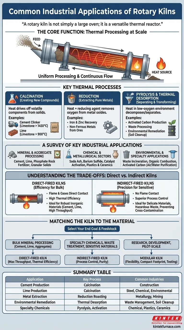 ロータリーキルンの一般的な産業用途にはどのようなものがありますか？高温処理ソリューションを探る ビジュアルガイド