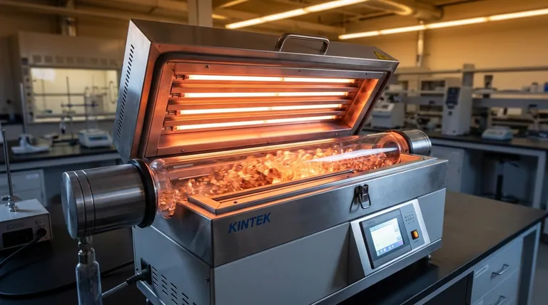 ¿Qué principios clave hacen que los hornos rotatorios sean eficientes para el procesamiento a alta temperatura? Desbloquee un Procesamiento Térmico Óptimo