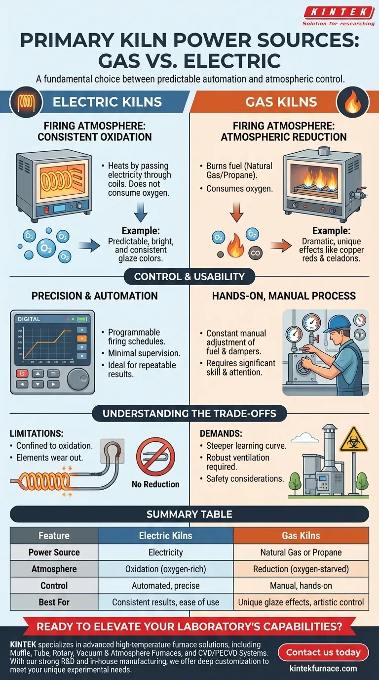 Quali sono le due opzioni primarie di fonte energetica per i forni da ceramica? Scegli gas o elettricità per le tue esigenze di cottura Guida Visiva