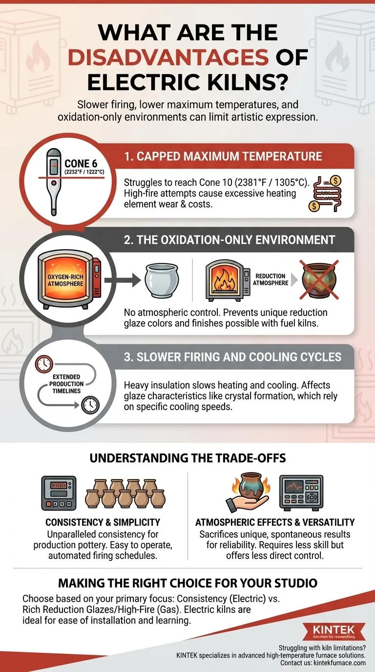 What are the disadvantages of electric kilns? Limitations in Temperature, Atmosphere, and Firing Speed Visual Guide