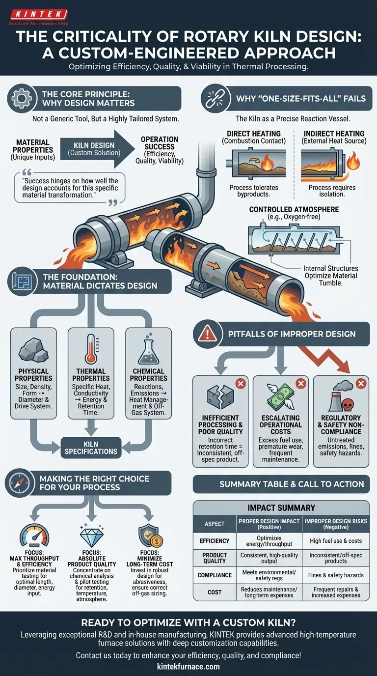 Welche übergeordnete Bedeutung hat die Auswahl des richtigen Drehrohrofen-Designs? Steigern Sie Effizienz und Qualität in der thermischen Verarbeitung Visuelle Anleitung