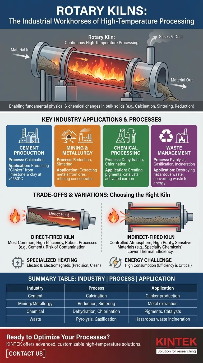 Quali settori utilizzano forni rotativi e per quali processi? Guida essenziale alle applicazioni industriali ad alta temperatura Guida Visiva