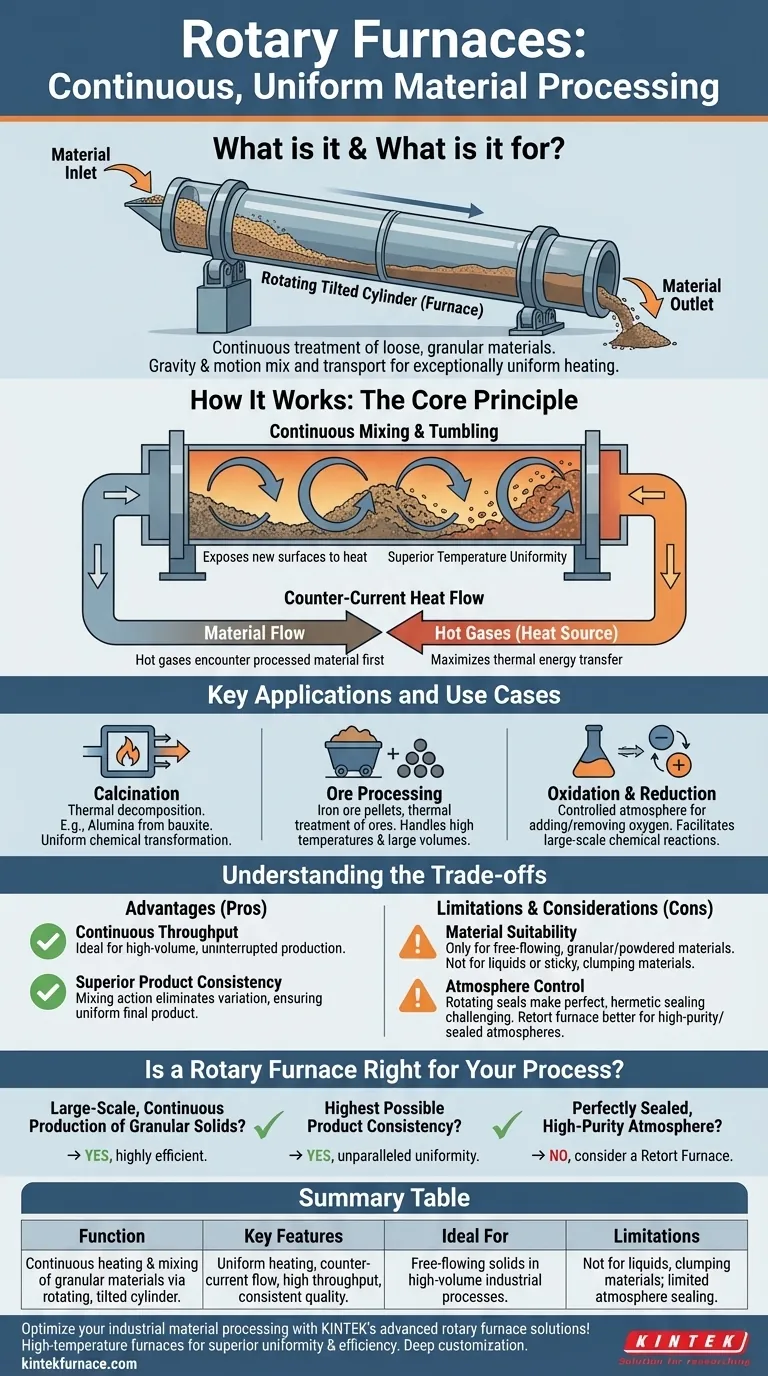 O que é um forno rotativo e para que é utilizado? Obtenha Aquecimento Uniforme para Materiais Industriais Guia Visual