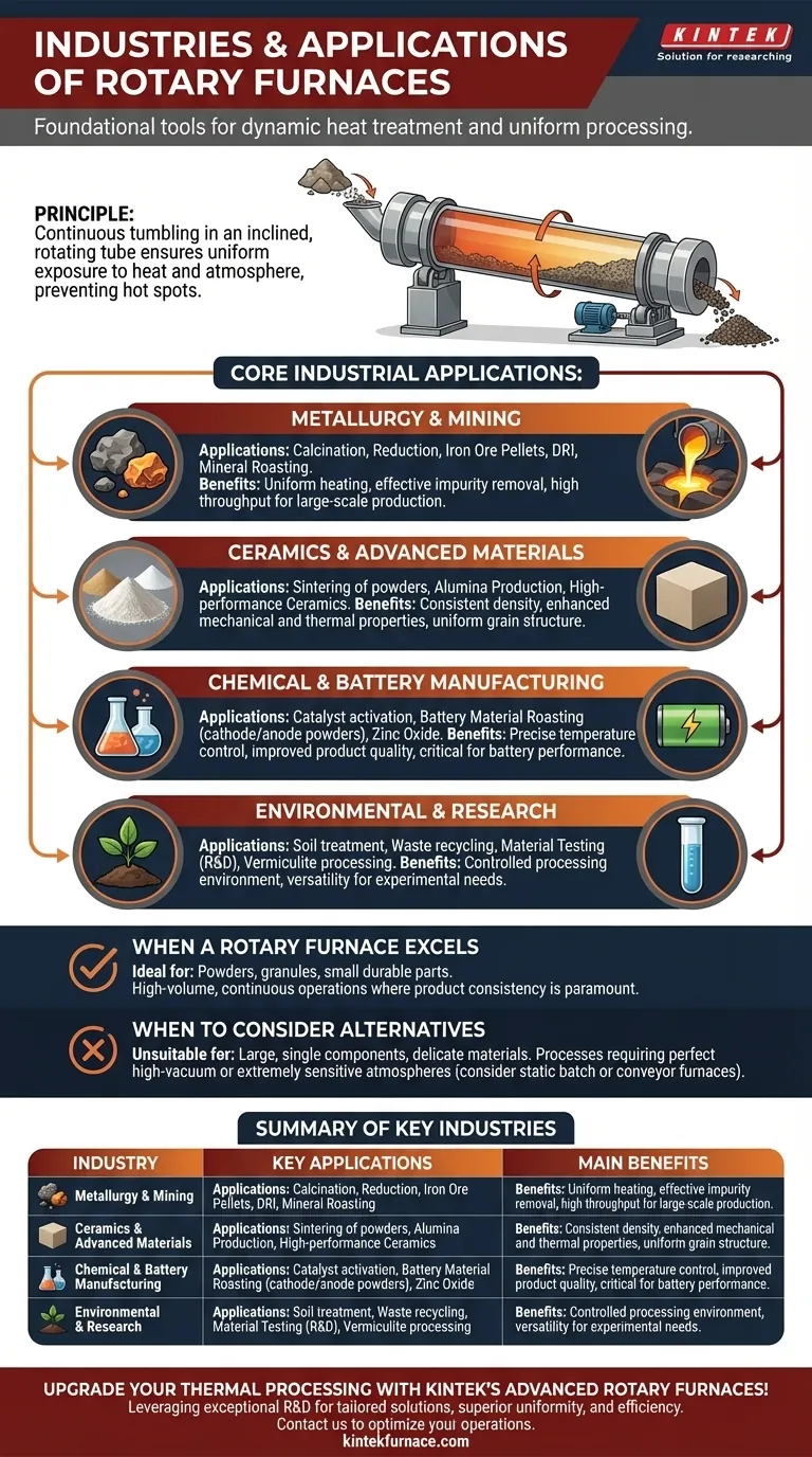 旋转窑炉常用于哪些行业？对均匀热处理至关重要 图解指南
