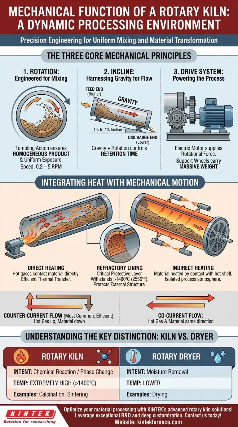 Как механически функционирует вращающаяся печь? Освойте переработку материалов с помощью точного машиностроения Визуальное руководство