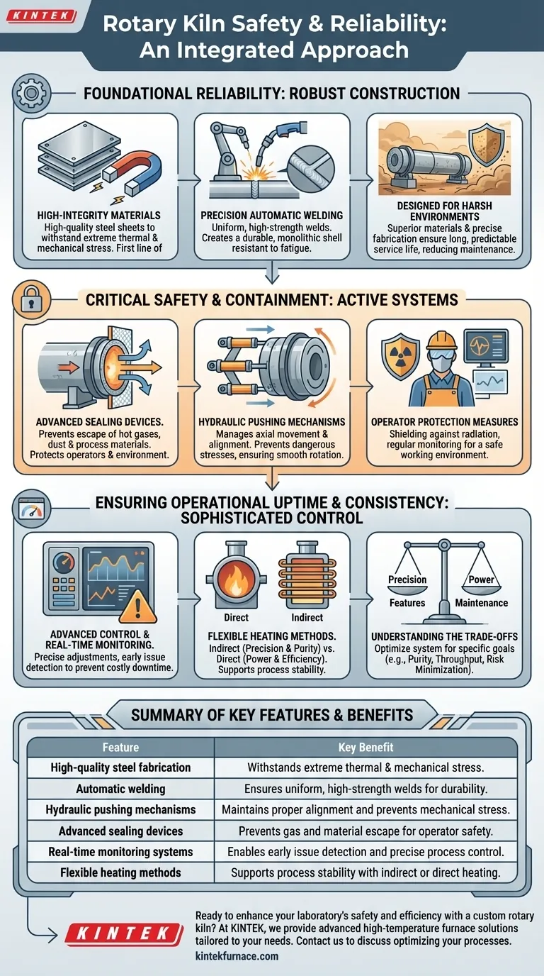 كيف تضمن الأفران الدوارة السلامة والموثوقية؟ اكتشف التصميم القوي لتحقيق الكفاءة الصناعية دليل مرئي