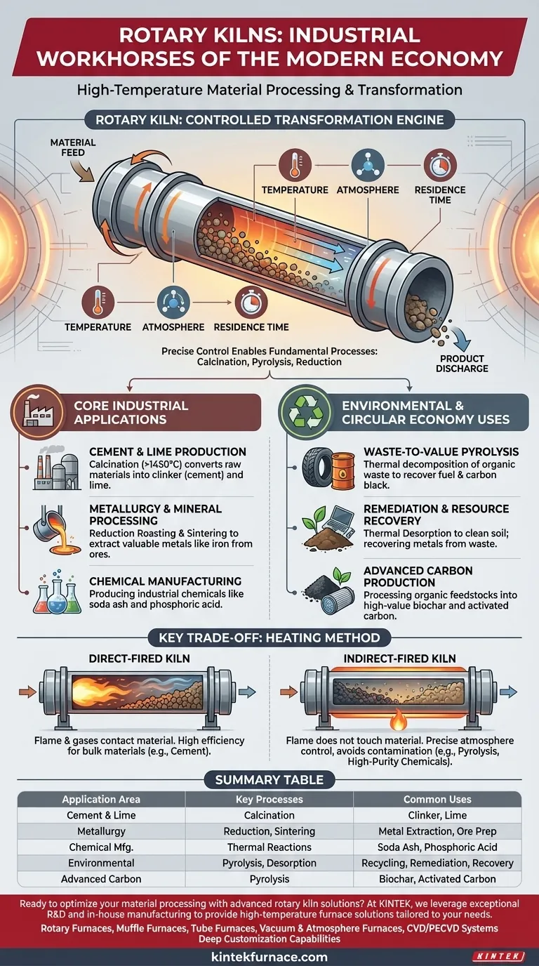 回转窑在当今经济中有哪些常见应用？探索多功能工业加热解决方案 图解指南