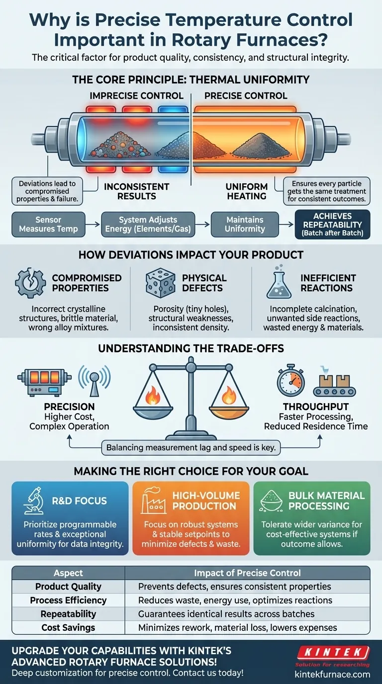 회전로에서 정밀한 온도 조절이 중요한 이유는 무엇입니까? 품질과 일관성 보장 시각적 가이드