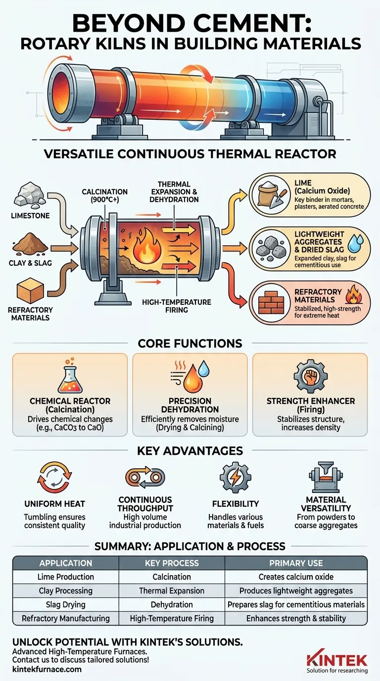 ما هي استخدامات الأفران الدوارة في صناعة مواد البناء بخلاف كلنكر الأسمنت؟ شرح للتطبيقات الرئيسية دليل مرئي