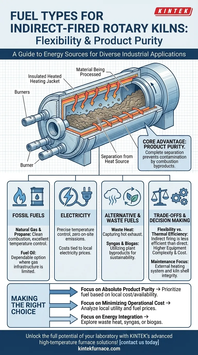 間接燃焼ロータリーキルンはどのような燃料タイプに対応できますか？純度と効率のための多用途なオプション ビジュアルガイド