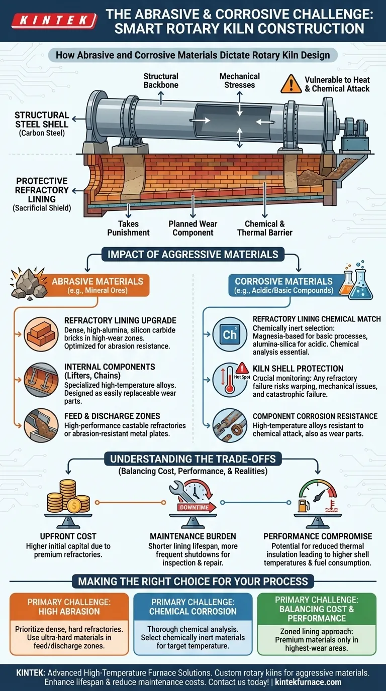 磨蚀性和腐蚀性材料如何影响回转窑的结构？优化耐久性和效率 图解指南