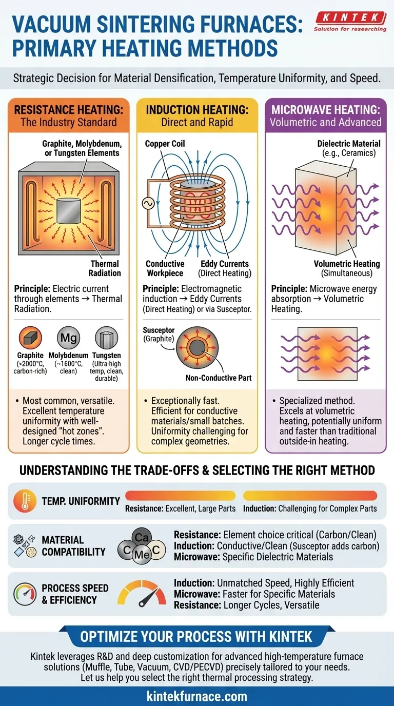 Was sind die verschiedenen Heizmethoden in Vakuum-Sinteröfen? Wählen Sie die beste für Ihre Materialien Visuelle Anleitung
