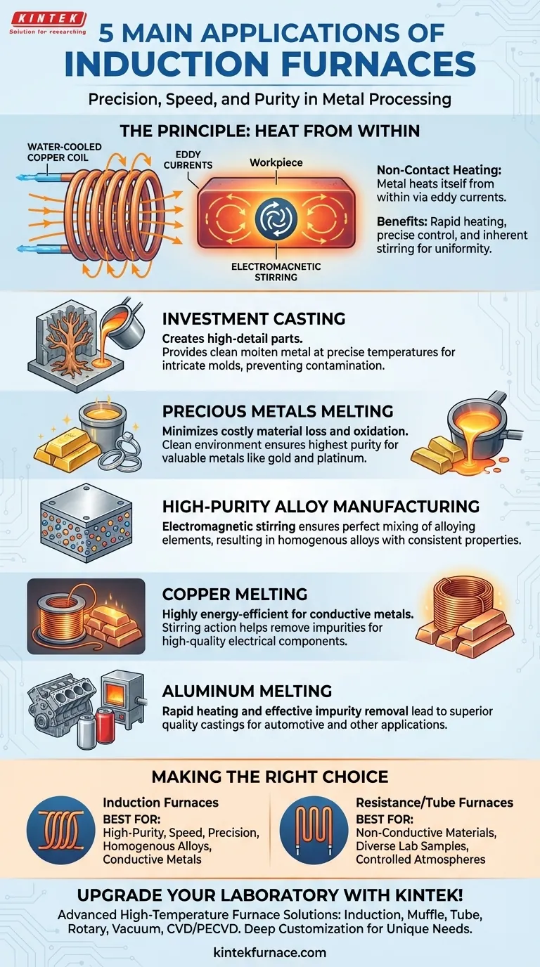 What are five main applications of induction furnaces? Unlock Precision Melting for High-Value Metals Visual Guide