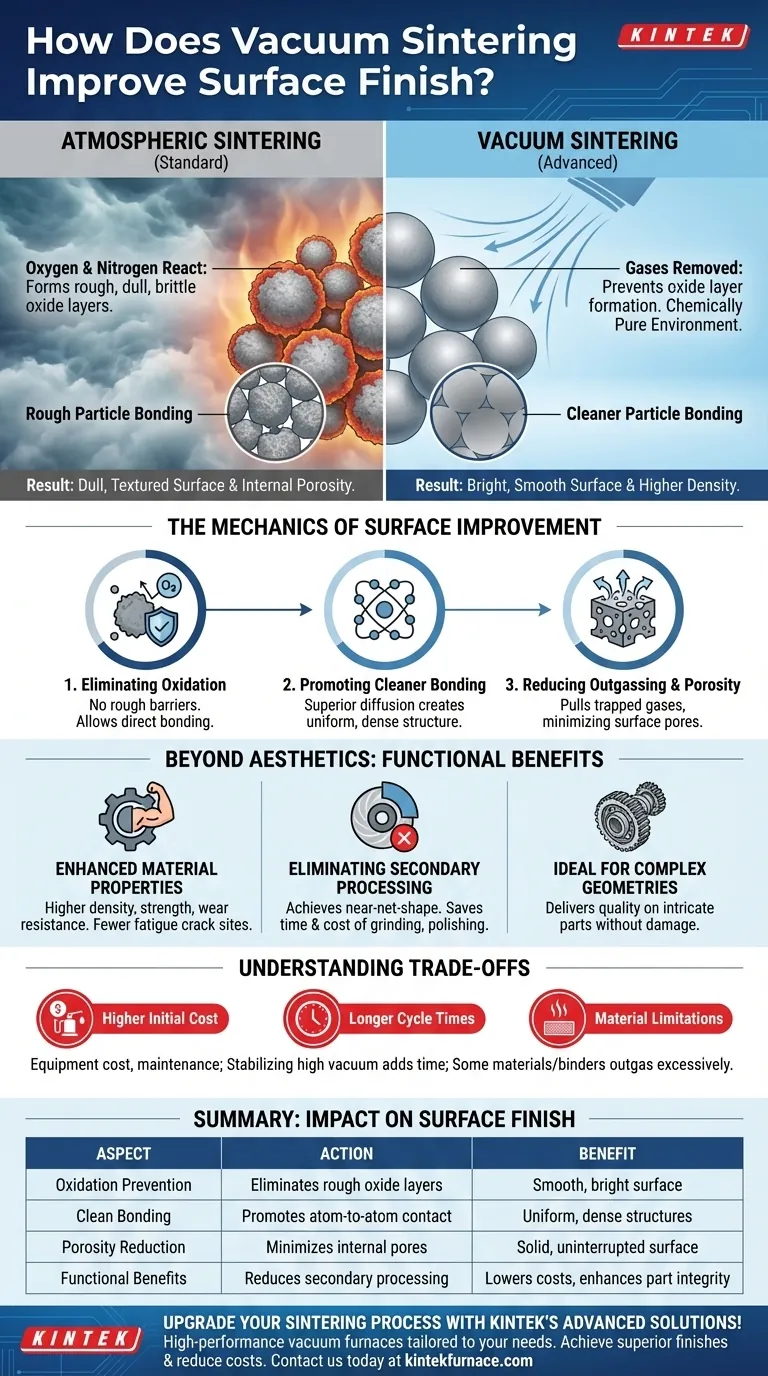 ¿Cómo mejora el sinterizado al vacío el acabado superficial? Consiga resultados superiores y libres de óxido Guía Visual