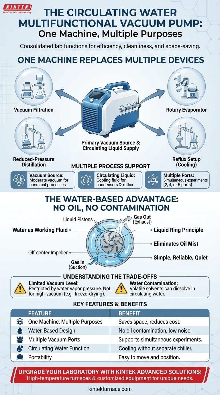 ¿Cuál es la ventaja de la bomba de vacío multifuncional de agua circulante al ser una máquina para múltiples propósitos? Agilice el trabajo de laboratorio de manera eficiente Guía Visual