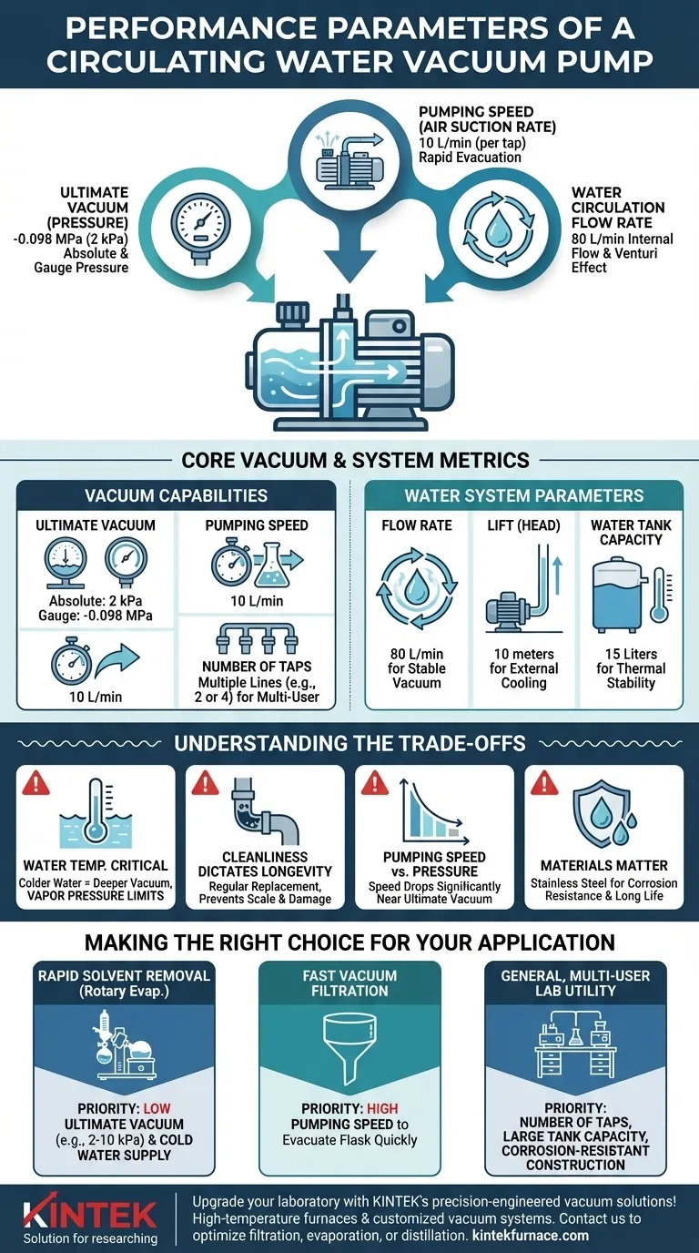 ¿Cuáles son los parámetros de rendimiento de una bomba de vacío de agua circulante? Optimice la eficiencia del vacío de su laboratorio Guía Visual