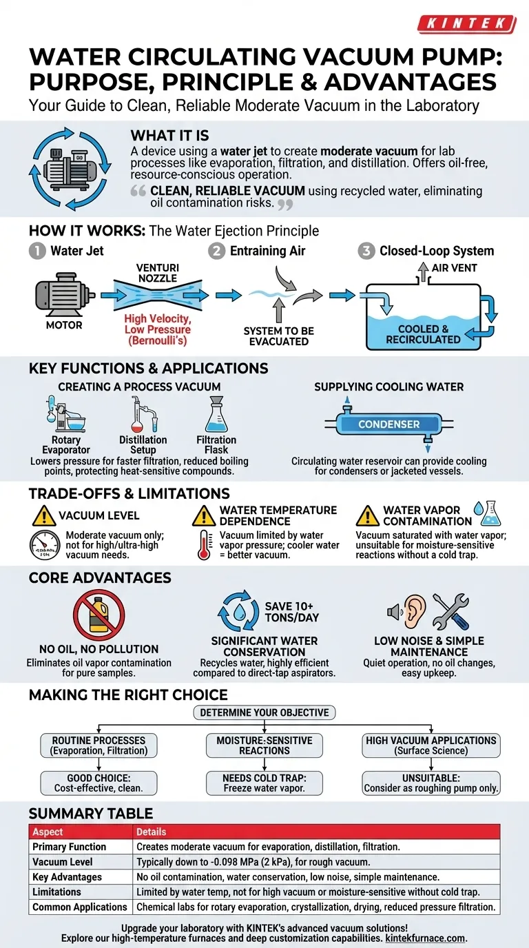 ¿Cuál es el propósito de una bomba de vacío de circulación de agua? Lograr un vacío limpio y eficiente para procesos de laboratorio Guía Visual