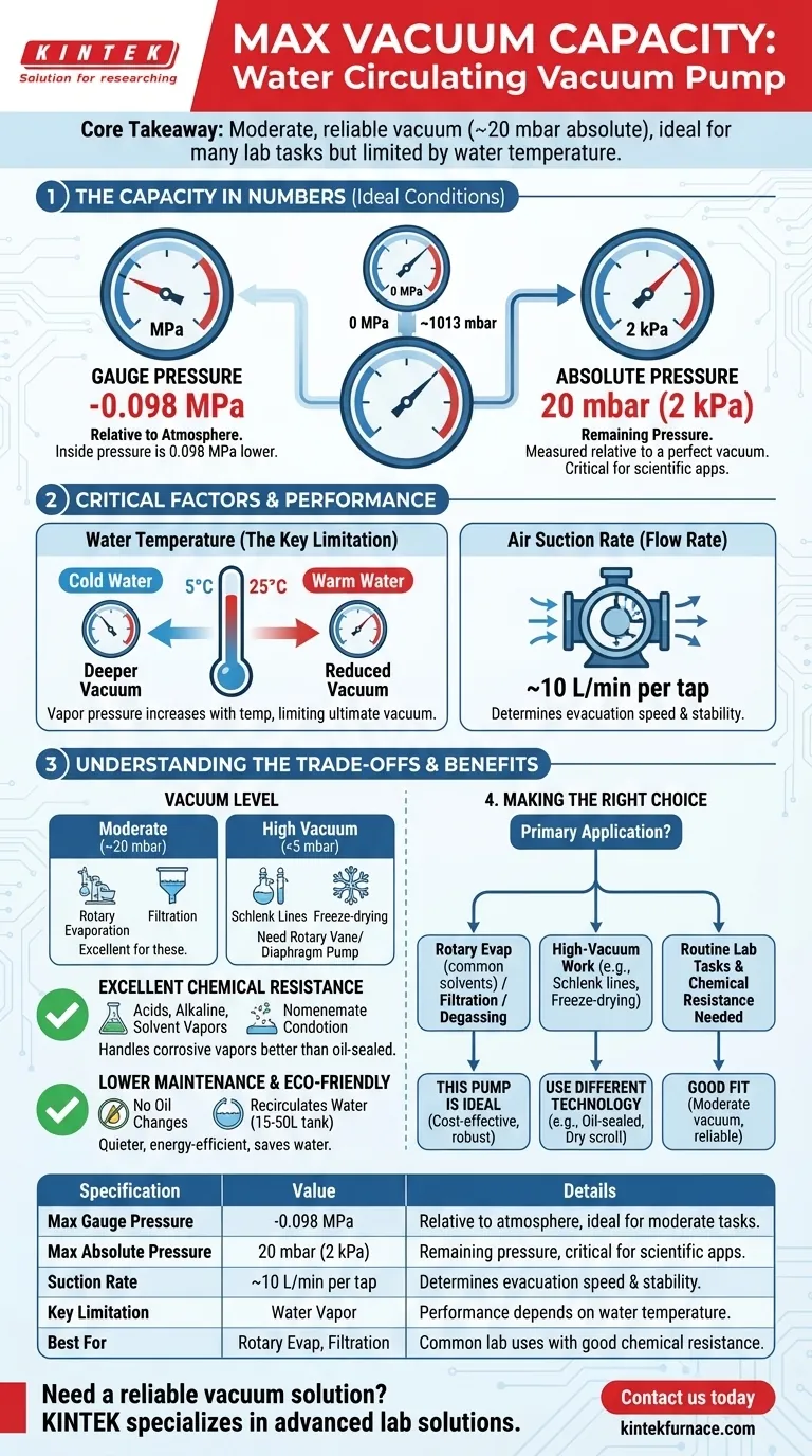 ¿Cuál es la capacidad máxima de vacío de una bomba de vacío de circulación de agua? Descubra sus aplicaciones de laboratorio ideales Guía Visual