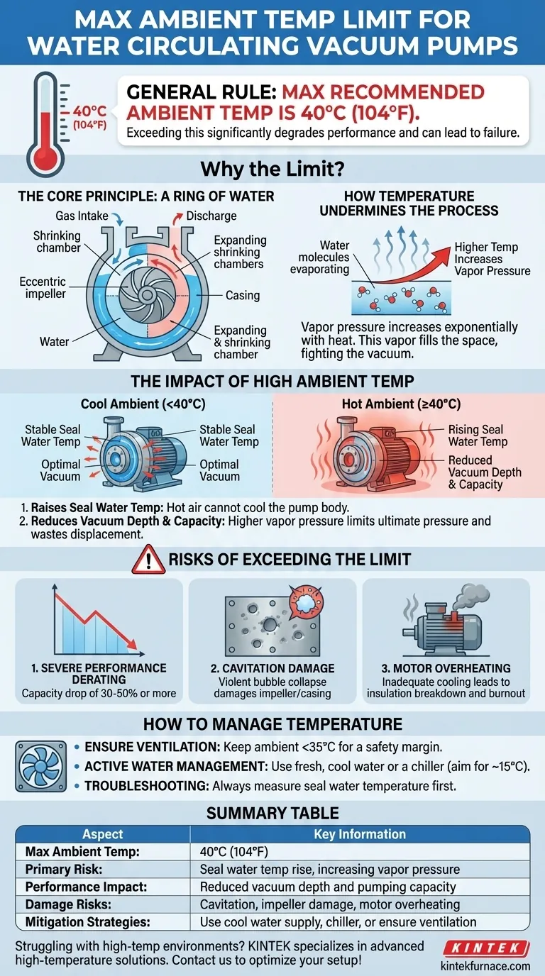 ¿Cuál es el límite general de temperatura ambiente para las bombas de vacío de circulación de agua? Asegure el rendimiento máximo y evite daños Guía Visual