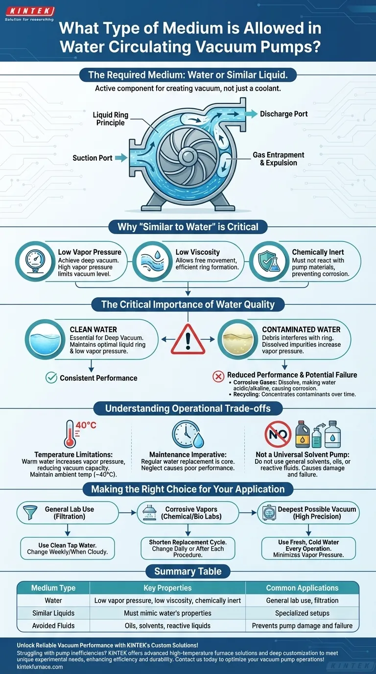 ¿Qué tipo de medio está permitido en las bombas de vacío de circulación de agua? Asegure un rendimiento óptimo y una larga vida útil Guía Visual