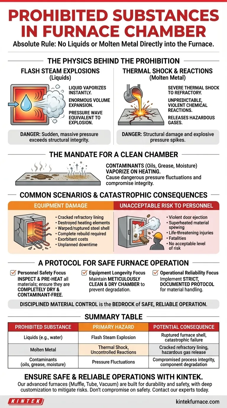 Quali sostanze è vietato introdurre nella camera del forno? Prevenire guasti catastrofici Guida Visiva