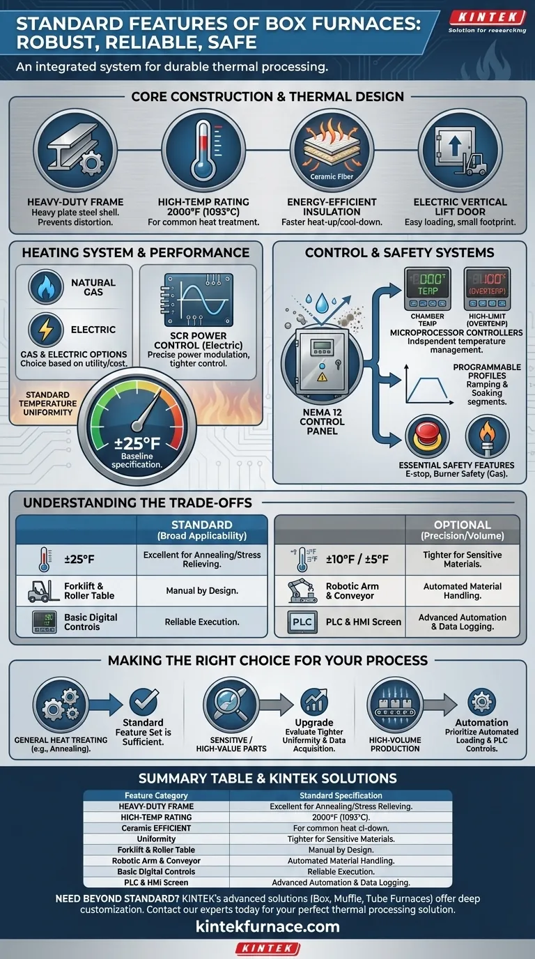 Quali sono le caratteristiche standard incluse nei forni a scatola? Una guida alle capacità principali e alle prestazioni Guida Visiva