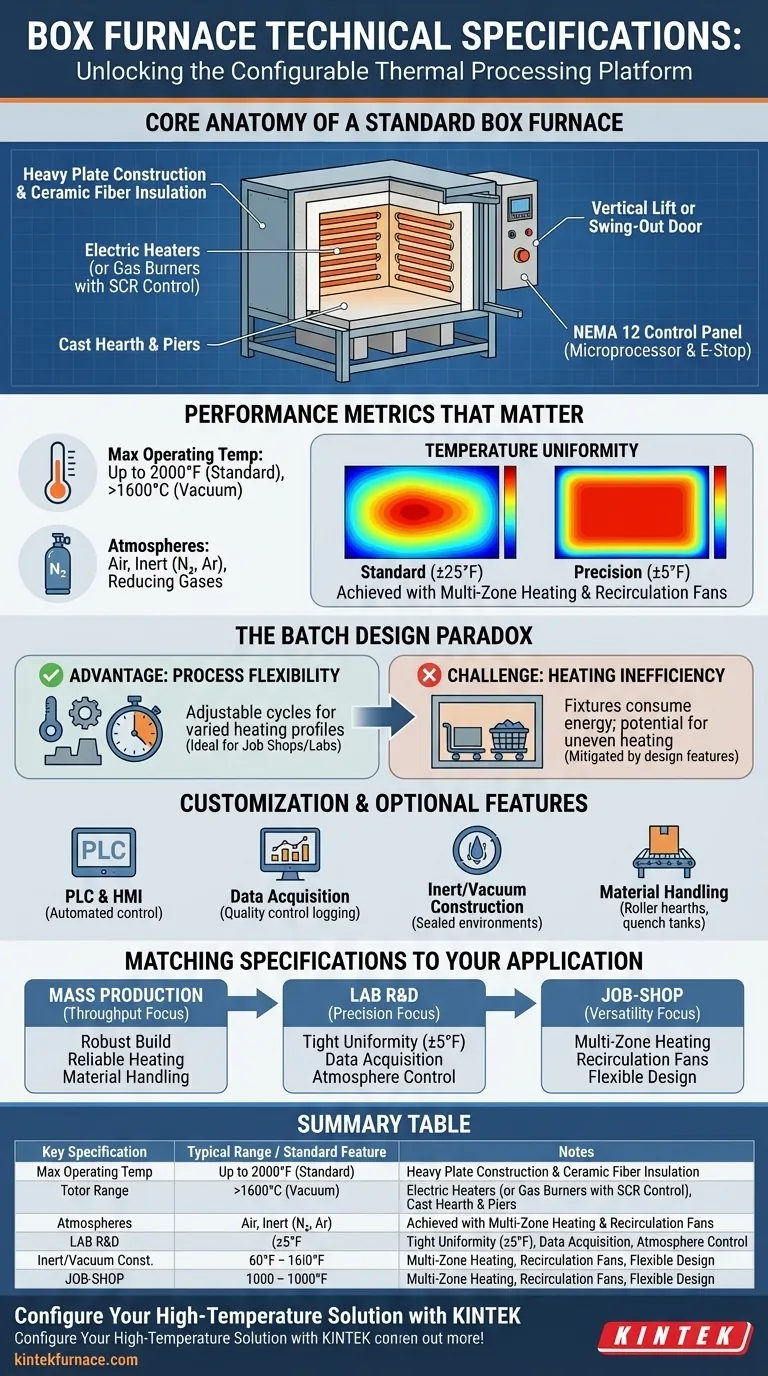What are the technical specifications of Box Furnaces? A Guide to Temperature, Uniformity & Customization Visual Guide