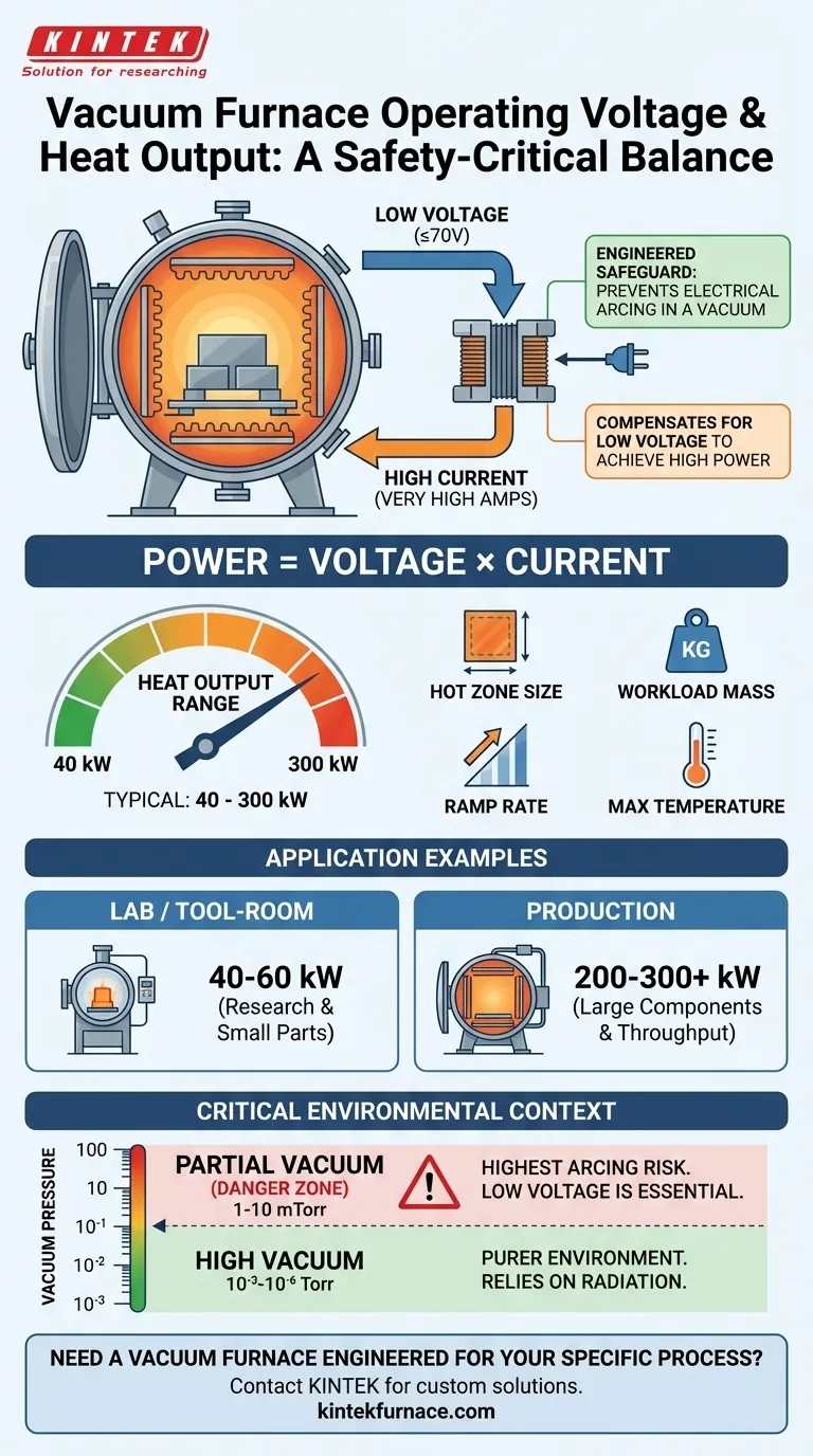 真空炉加热系统的典型工作电压和热输出范围是多少？确保安全、高性能 图解指南