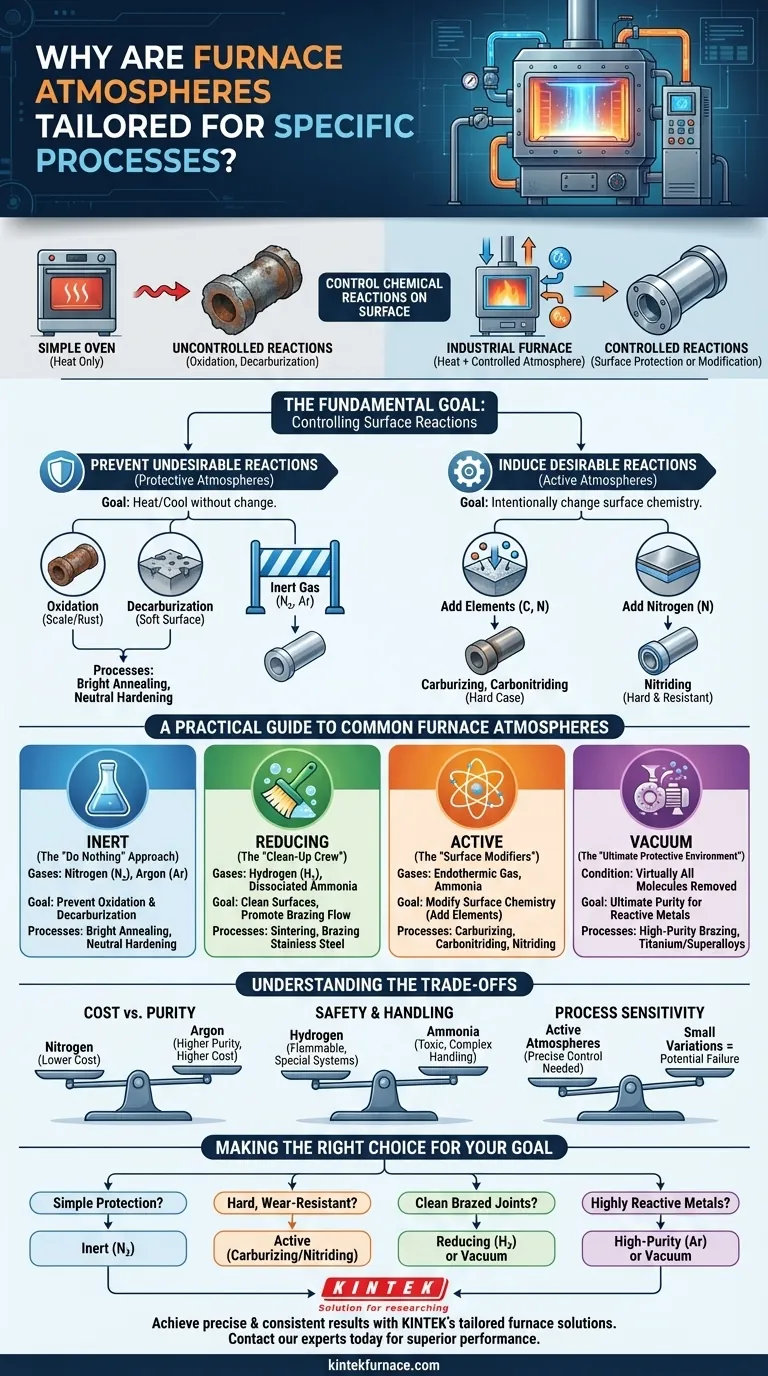 Por que as atmosferas de fornos são adaptadas para processos específicos? Para Controlar Reações Químicas para Resultados Superiores Guia Visual