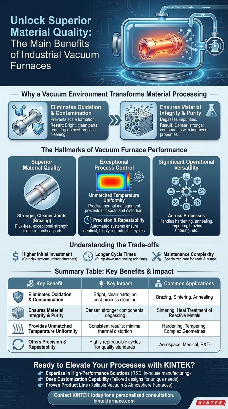What are the main benefits of using a vacuum furnace for industrial processes? Achieve Superior Material Quality & Control Visual Guide