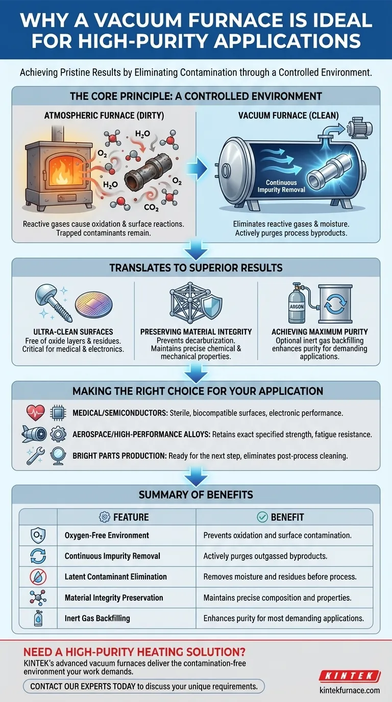 لماذا يعتبر الفرن الفراغي مثالياً للتطبيقات التي تتطلب نقاءً عالياً ونظافة؟ ضمان نتائج خالية من التلوث دليل مرئي
