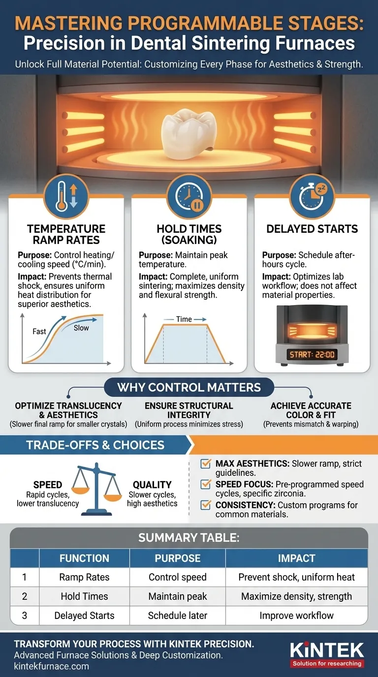 Каковы функции программируемых этапов в стоматологической печи для спекания? Освойте точное управление для превосходных реставраций Визуальное руководство