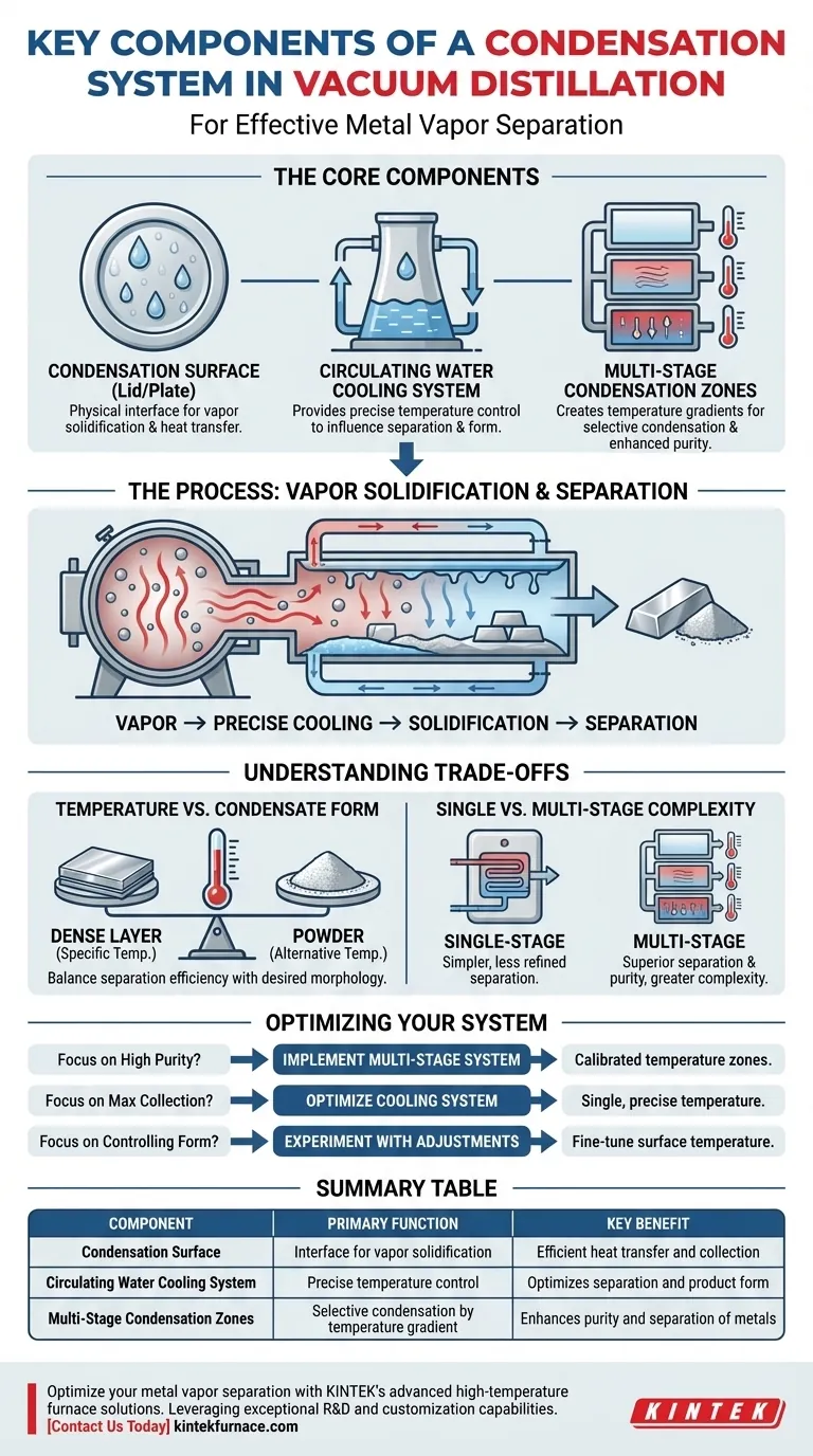 Quali sono i componenti chiave di un sistema di condensazione in un forno di distillazione sotto vuoto? Ottenere una separazione superiore dei vapori metallici Guida Visiva