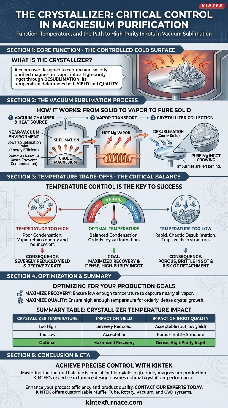 Какова функция кристаллизатора в печи вакуумного сублимационного испарения? Освоение температуры для получения магния высокой чистоты Визуальное руководство