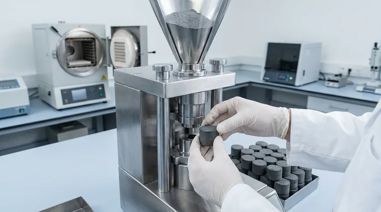 Pourquoi utilise-t-on une presse à comprimés de laboratoire pour briqueter la poudre avant la réduction carbothermique sous vide ? Assurer une production de magnésium efficace et stable