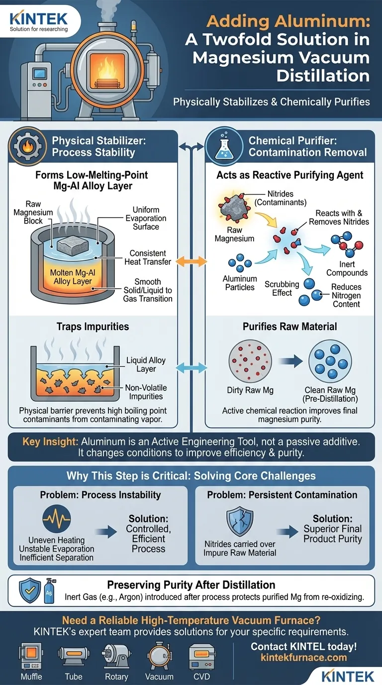 Qual è lo scopo dell'aggiunta di alluminio nel processo di distillazione sotto vuoto del magnesio? Miglioramento della stabilità e della purezza del processo Guida Visiva