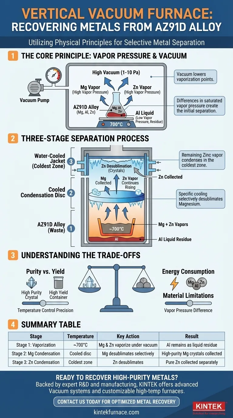 Wie trennt ein vertikales Vakuum-Schmelzofen Magnesium, Zink und Aluminium? Nutzung von Siedepunkten zur Metallrückgewinnung Visuelle Anleitung